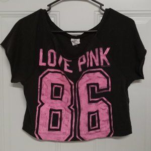 ✴️Victorias Secret Black & Pink Crop Top